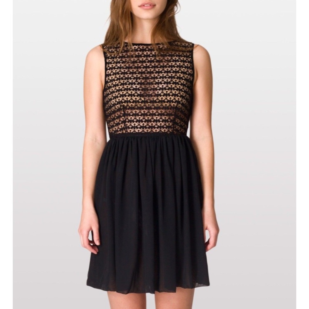 American Apparel Sleeveless lace chiffon dress